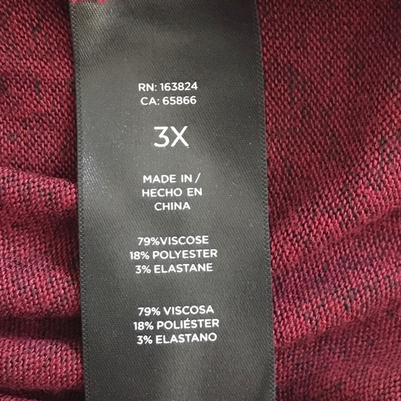 WELL WORN Knit Sweater Long Sleeve V-Neck Burgundy Red Women’s Plus Size 3X NWT - Picture 8 of 15